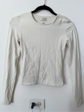 Aritzia Long Sleeve Crewneck Tee in Off-White